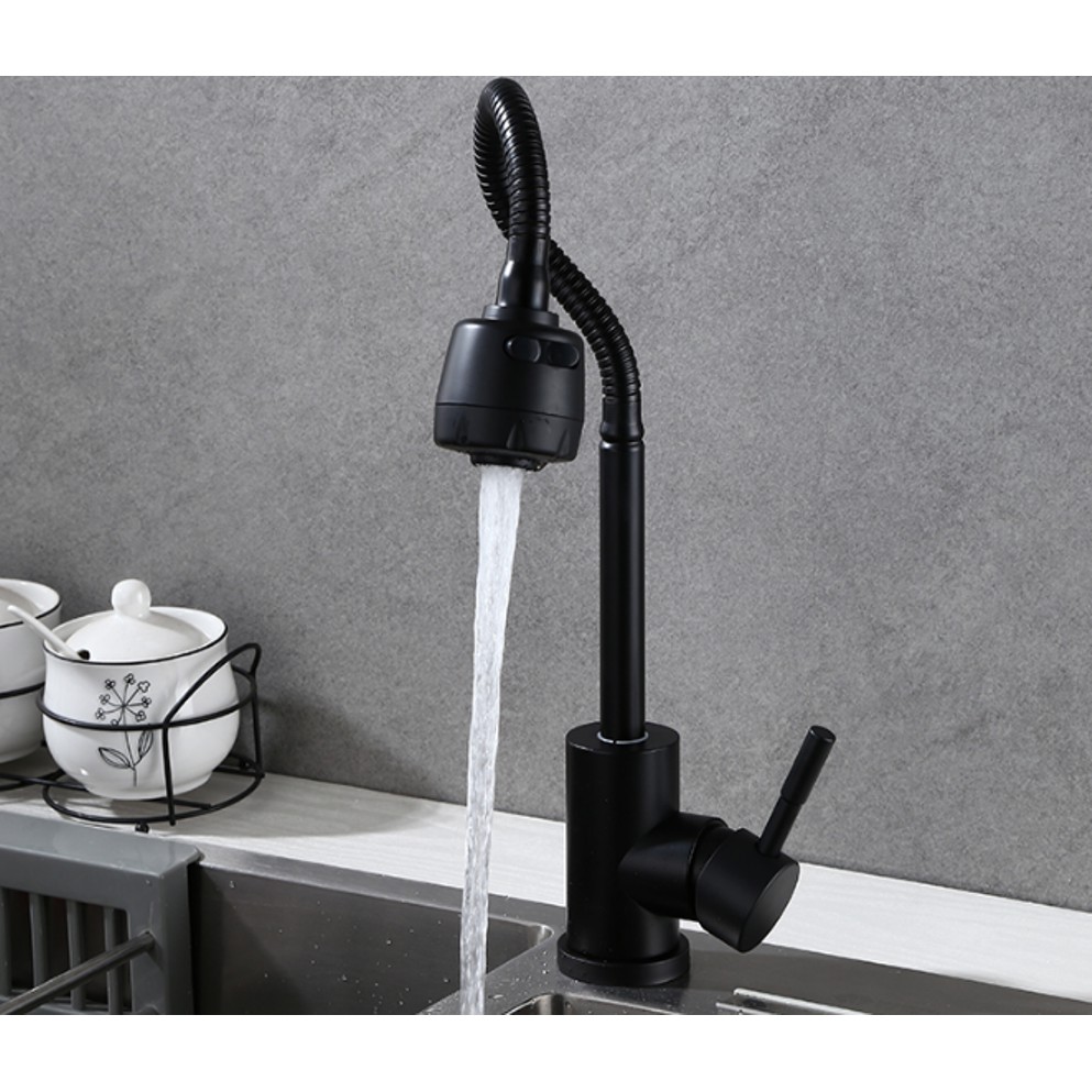 Vòi rửa bát dạng mềm màu đen Inox 304 | BigBuy360 - bigbuy360.vn