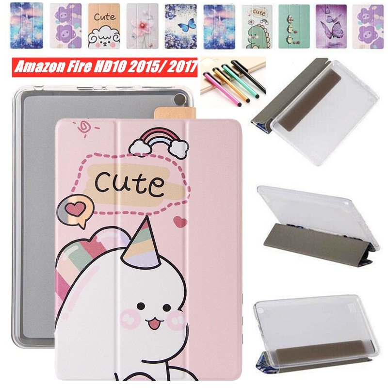 Ốp Lưng Chất Liệu TPU Phối Da Chống Sốc Cho Amazon Kindle All-New Fire HD10 2015 / 2017