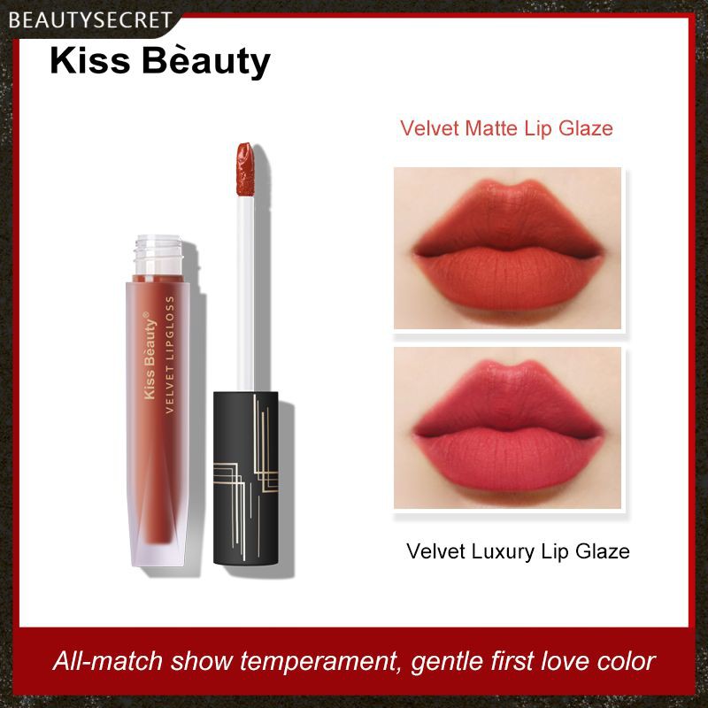 (Hàng Mới Về) Son Môi Kiss Beauty Kết Cấu Nhung Mịn Chống Thấm Nước Không Phai