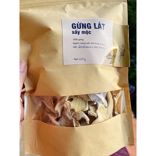 Gừng lát sấy lạnh 100g, pha trà, detox, giảm stress