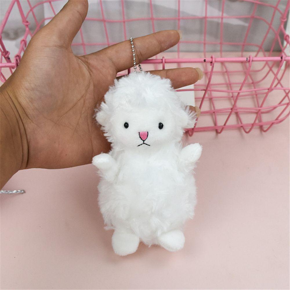 Móc Khóa Hình Cừu Nhồi Bông Màu Cầu Vồng Dễ Thương