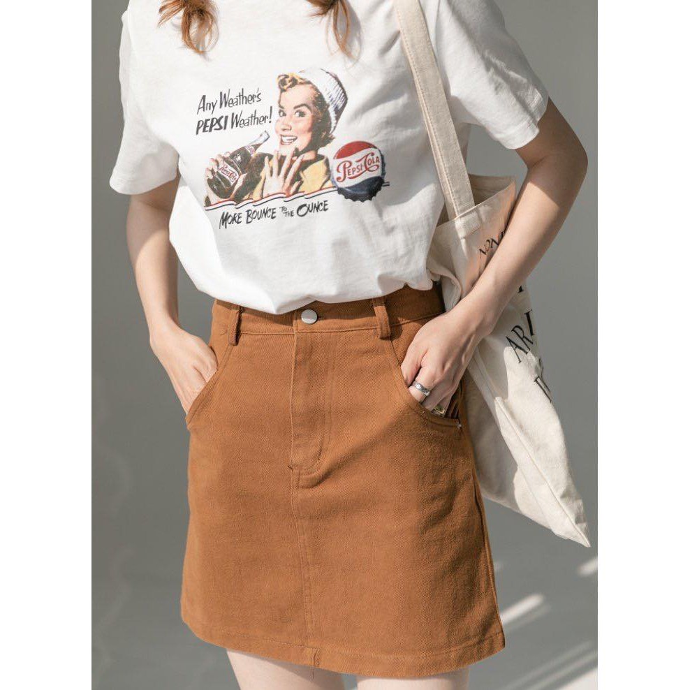 ST012_Set chân váy kaki phối áo thun❤️CHIBEST | BigBuy360 - bigbuy360.vn