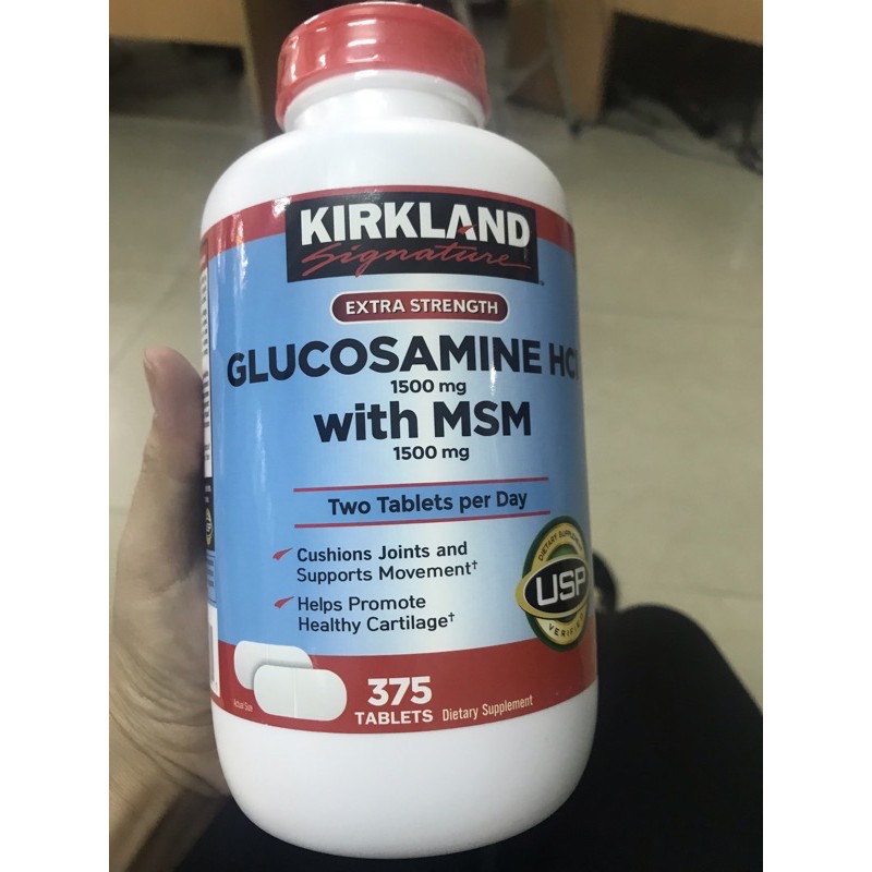 Viên uống Glucosamin HCL 1500mg With MSM 1500mg glucosamine Kirkland 375 Viên