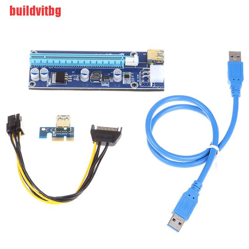 {buildvitbg}PCI-E Riser 1X to 16X Riser Card 60CM USB 3.0 PCI-E SATA to 6Pin Power Cable GVQ