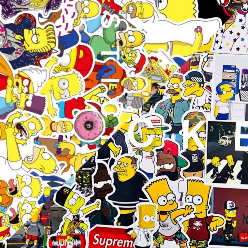 Sticker Gia đình Simpson dễ thương chống thấm nước dán xe, vali, laptop, mũ bảo hiểm, điện thoại...