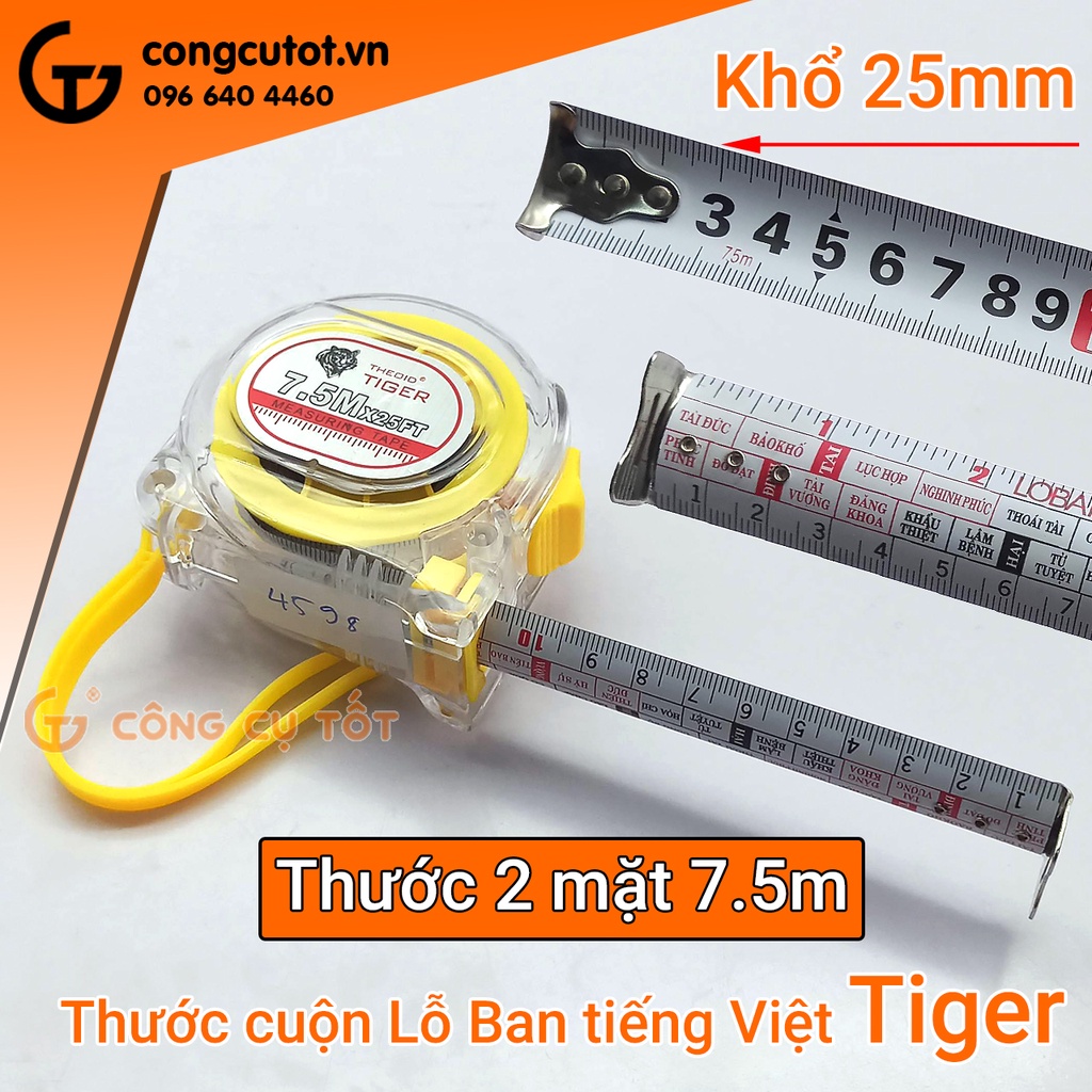 Thước cuộn Lỗ Ban tiếng Việt Tiger