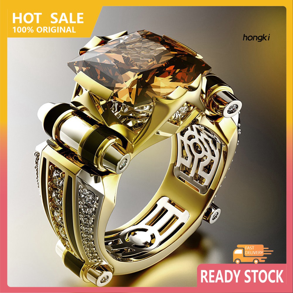 Nhẫn Hợp Kim Đính Đá Phong Cách Vintage Cho Nam