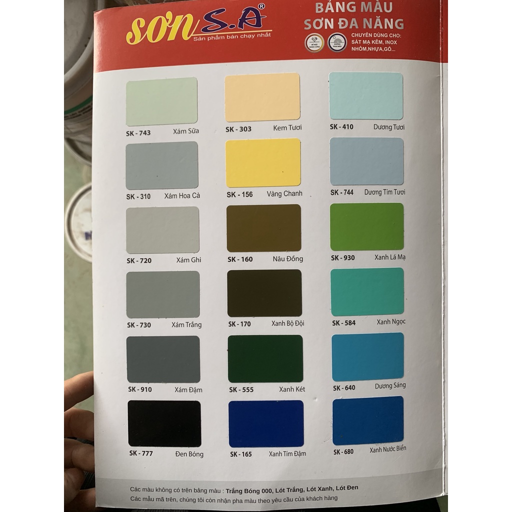 Sơn mạ kẽm Nano công nghệ đa năng SA/ Sơn SA - sơn trên mọi chất liệu inox, kẽm hộp, nhôm, nhựa, gỗ..