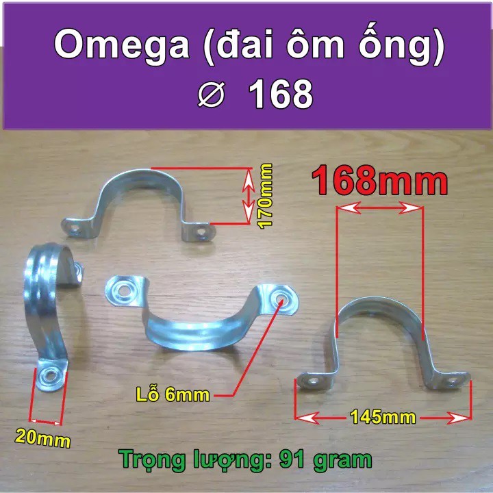 Đai ôm ống, đai treo ống, cùm omega các kích cỡ 21, 27, 34, 42, 48, 60, 76, 90,110, 140