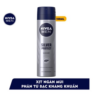 Xịt ngăn mùi NIVEA MEN Silver Protect phân tử bạc kháng khuẩn (150ml)