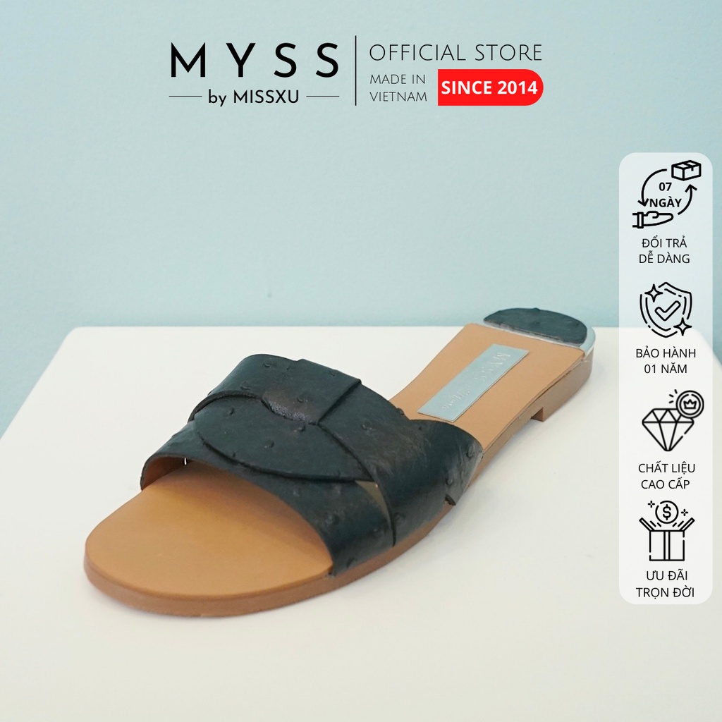 Dép nữ bệt da đà điểu quai xoắn thời trang MYSS - DE80