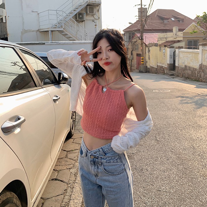 Áo croptop XIAOZHAINV không tay thời trang mùa hè dành cho nữ