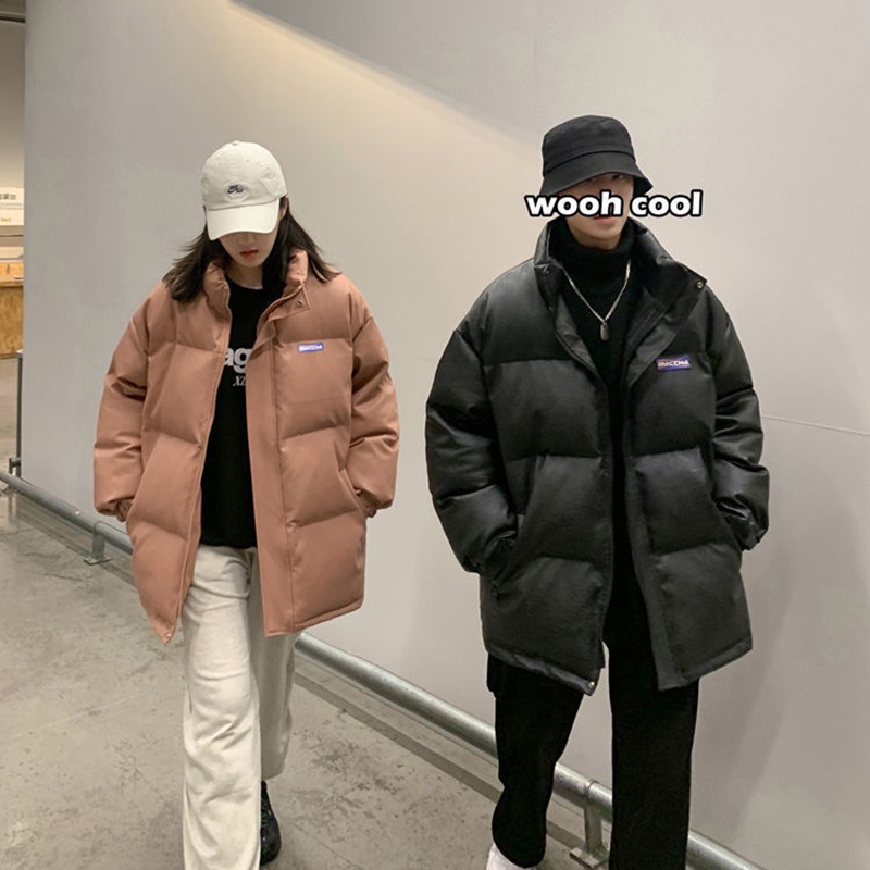 Áo khoác cotton giữ ấm in chữ phong cách Hong Kong thời trang dành cho nữ