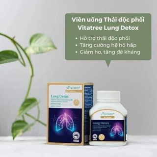 Viên uống Bổ Phổi, thải độc phổi Vitatree lung detox 60v