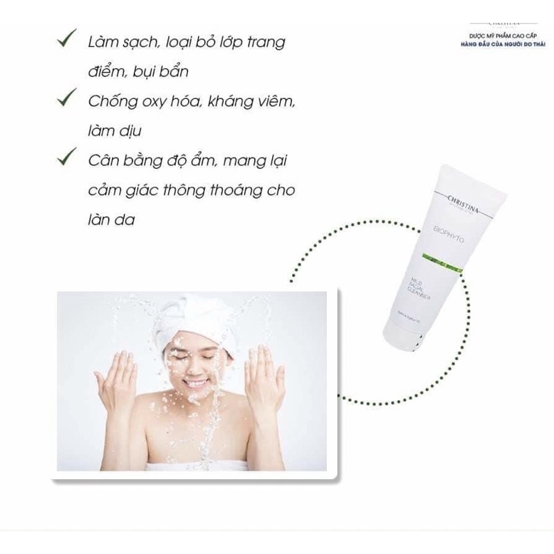Sữa rửa mặt kiểm soát dầu thừa, tẩy da chết bề mặt Christina Biophyto Mild Facial Cleanser