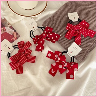 Dây buộc tóc nơ đỏ phụ kiện trang trí tóc hot trend 2021