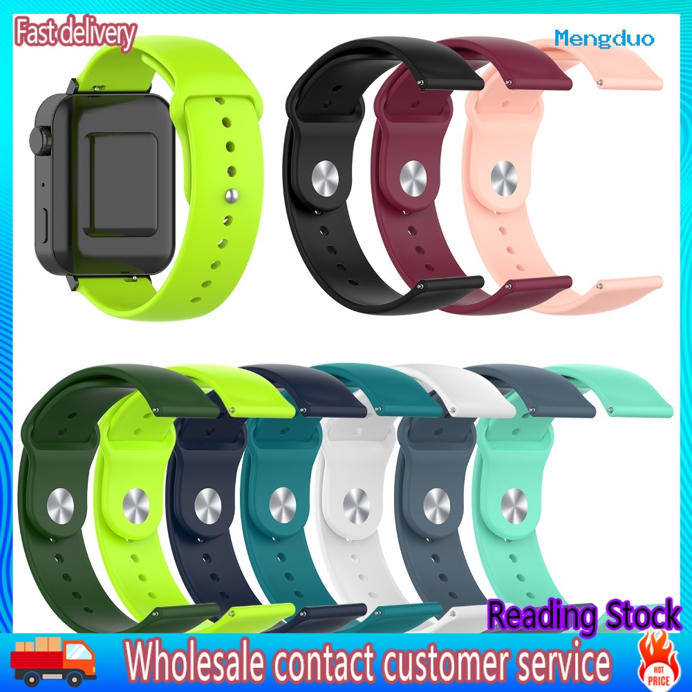 Dây Đeo Đồng Hồ Bằng Silicone 18mm Màu Trơn Cho Xiao-mi Smart Watch W2B