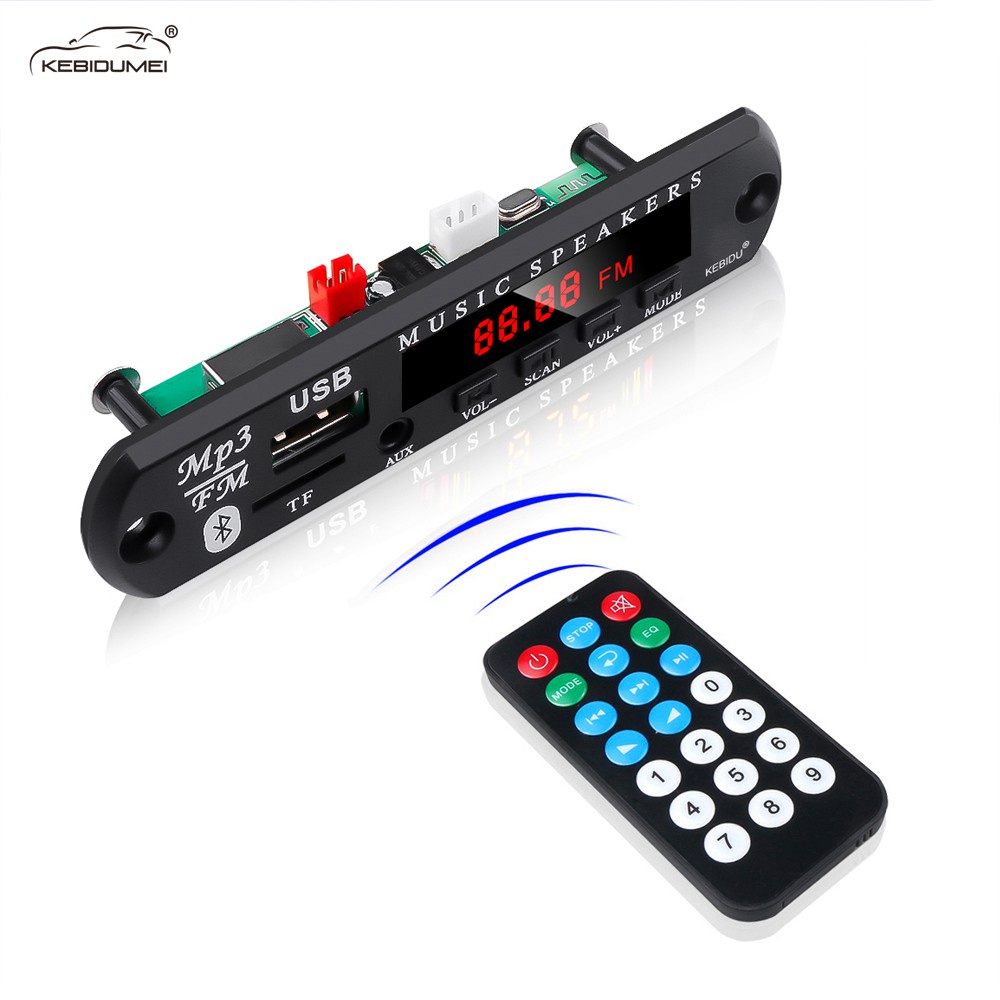 ♚☌♙Bảng mạch giải mã máy nghe nhạc MP3 KEBIDUMEI V20 kết nối Bluetooth5.0 9V 12V cho xe hơi