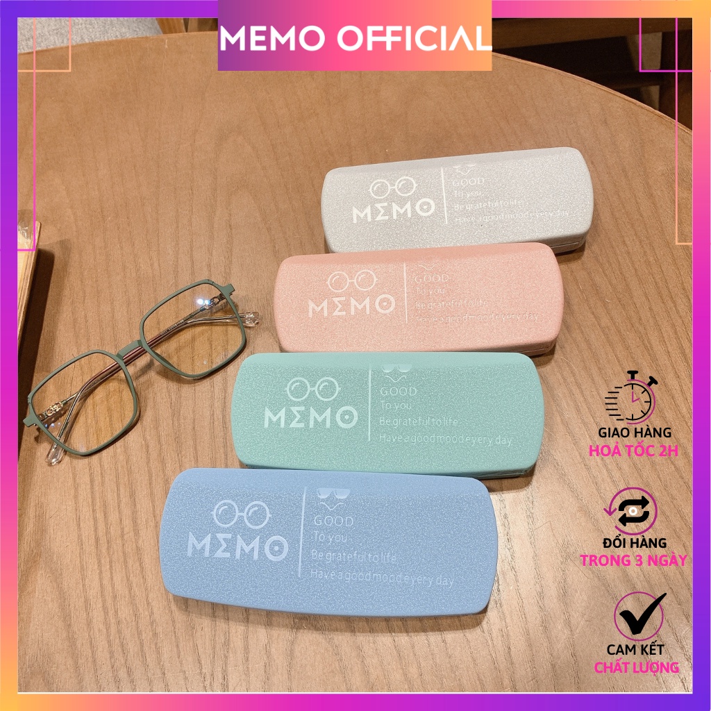 Hộp đựng gọng kính cận cao cấp da lộn nhũ bling MEMO-OFFICIAL