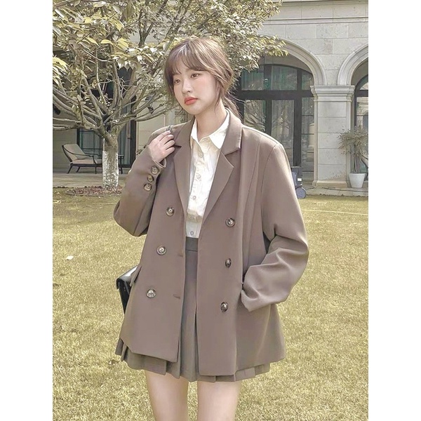 Set áo vest blazer kèm chân váy xếp ly HB thiết kế thanh lịch đủ size S085
