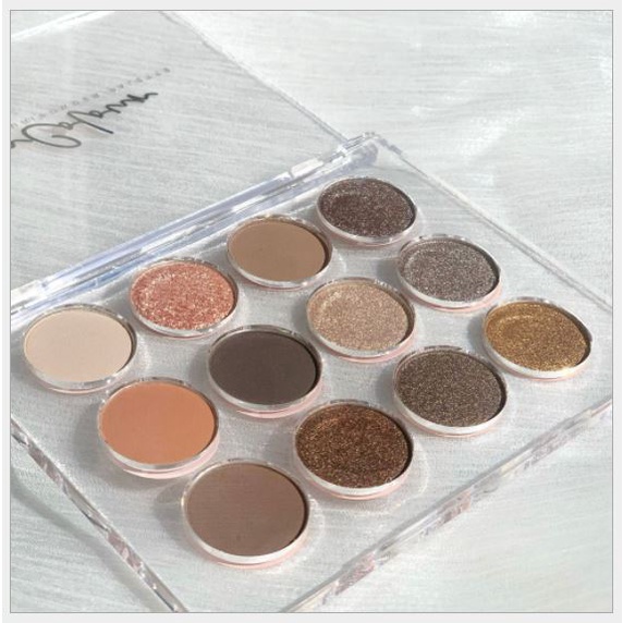 Bảng phấn mắt Glam Colour 12 ô vỏ trong suốt