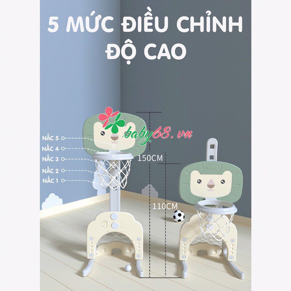 Bộ cầu gôn, bóng rổ liên hoàn hình sư tử HOLLA