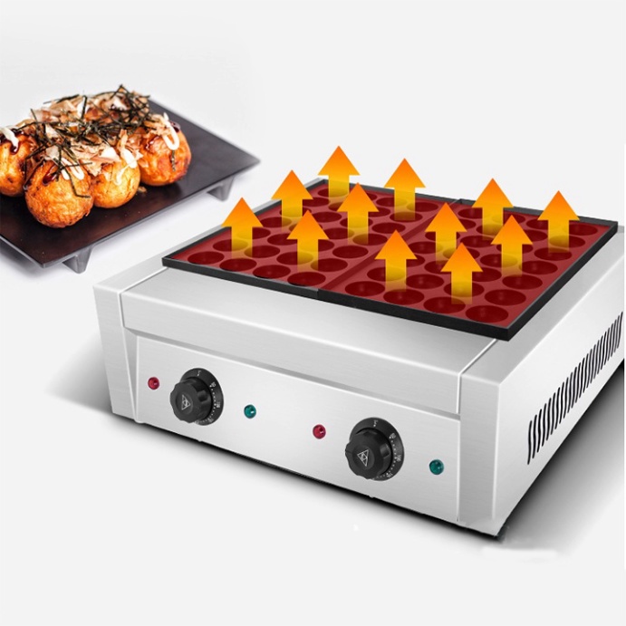 Máy làm bánh Takoyaki khuôn đôi 56 lỗ dùng điện