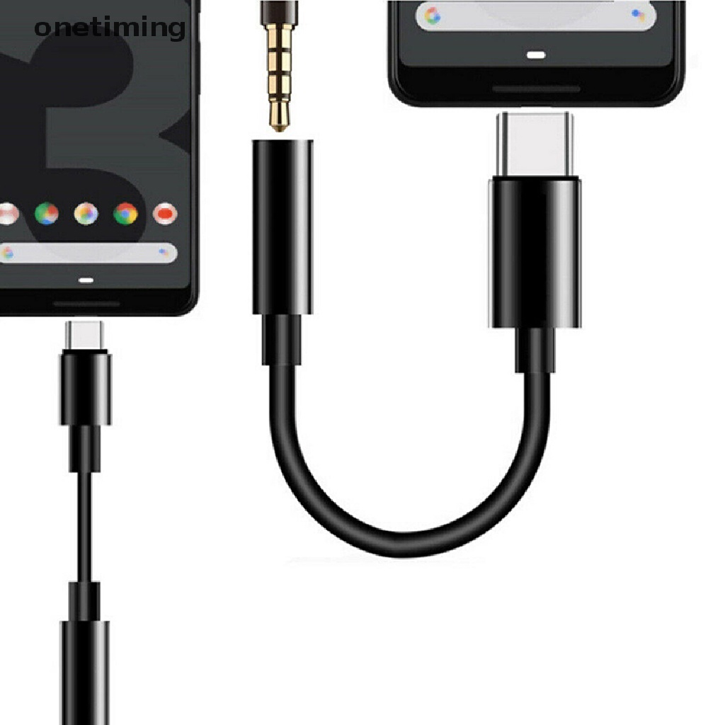 Otvn USB-C Type C Adapter Port to 3.5MM Aux Audio Jack Earphone Headphone Cable Jelly