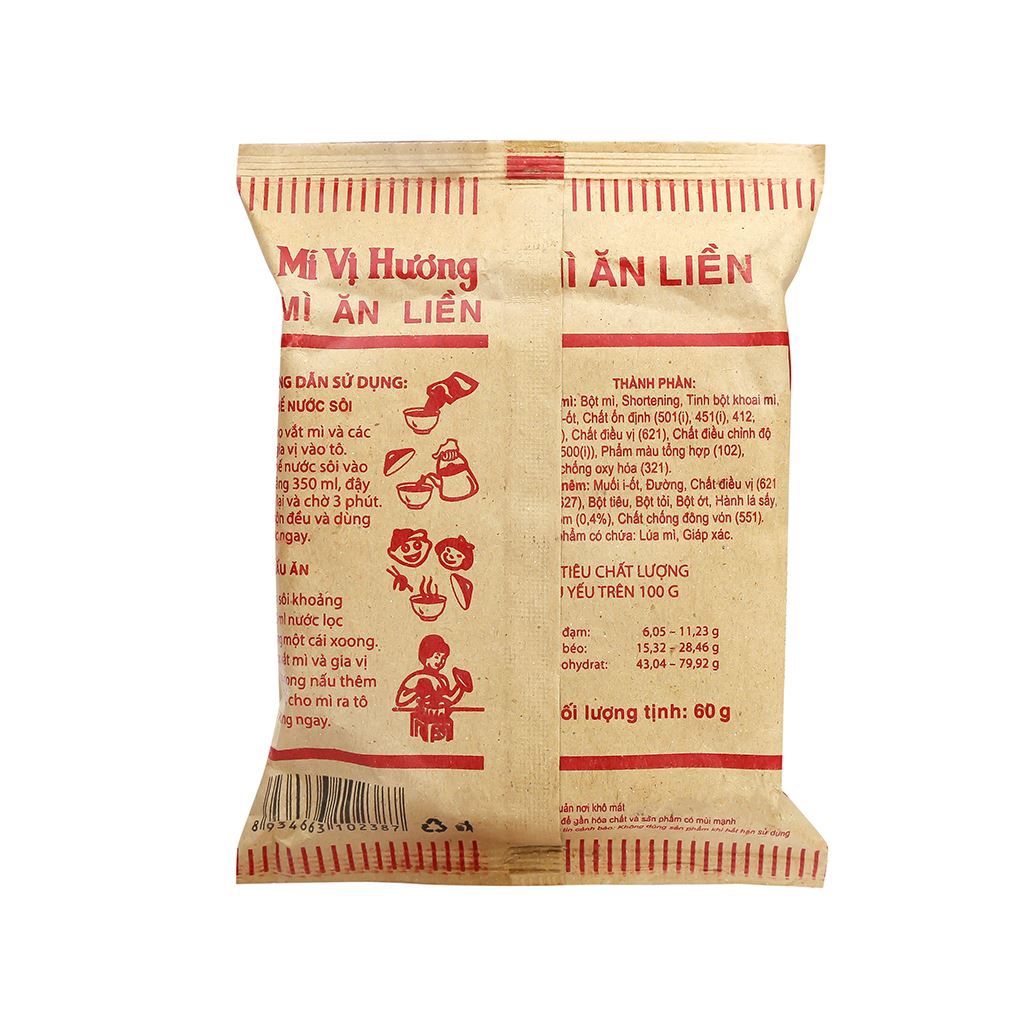 Thùng 30 gói Mì Vị Hương giấy vàng