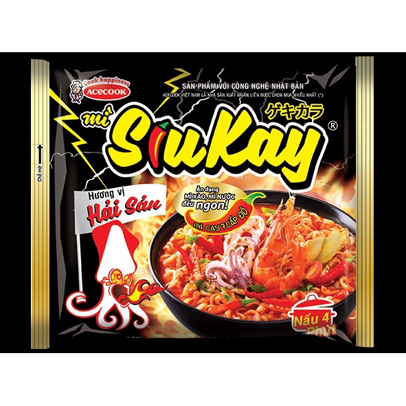 Mì SiuKay Acecook Hương vị Bò, Hải sản gói 127g