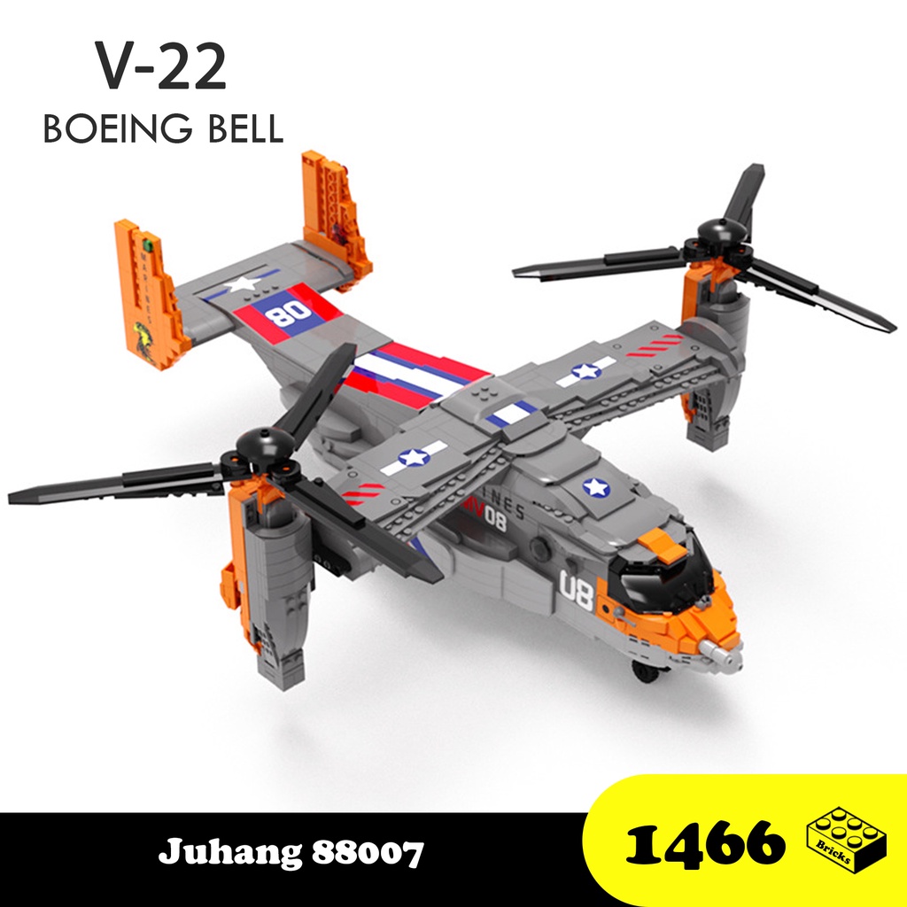 Đồ chơi chơi Lắp ráp Máy bay Vận chuyển V-22 Osprey, Juhang 88007 Xếp hình thông minh