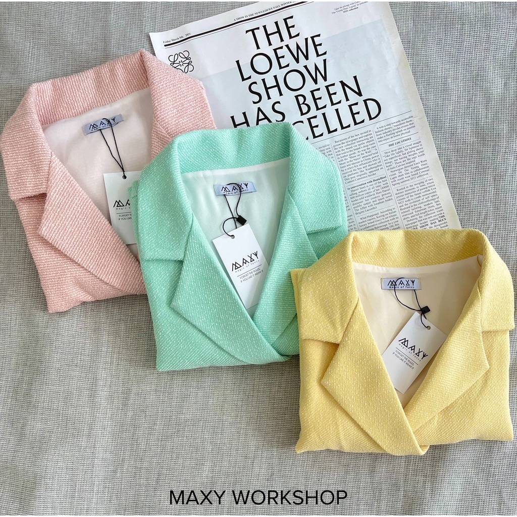 Áo vest ngắn tay phồng tweed vest top Maxy Workshop | BigBuy360 - bigbuy360.vn