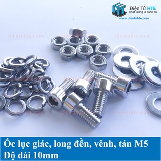 Ốc lục giác M5 kèm long đền, vênh, tán