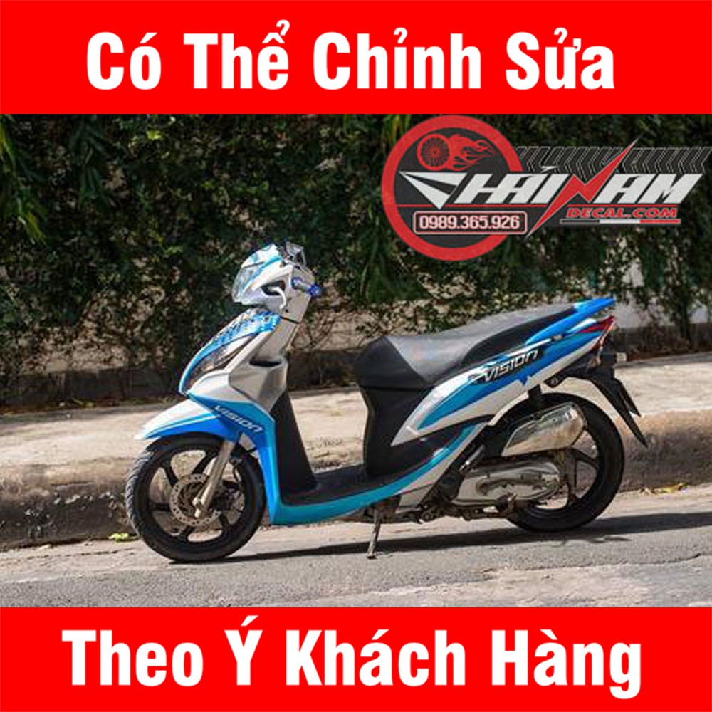 Tem Trùm Vision Xanh Trắng