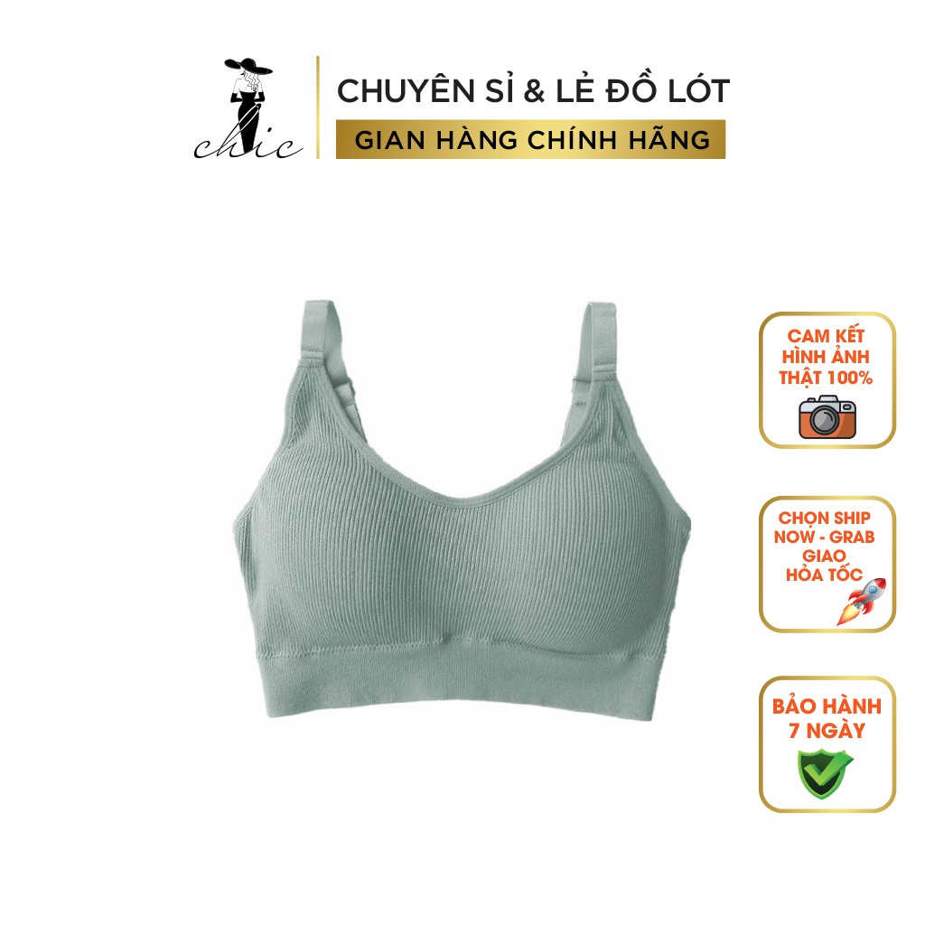 Áo Ngực CBTBRA01 Áo Bra Tập Gym VNXK Kiểu Dáng Thể Thao Chất Liệu Cotton Bề Mặt Gân Tăm 2 Dây Mặc Thoải Mái(SIZE 40-65KG