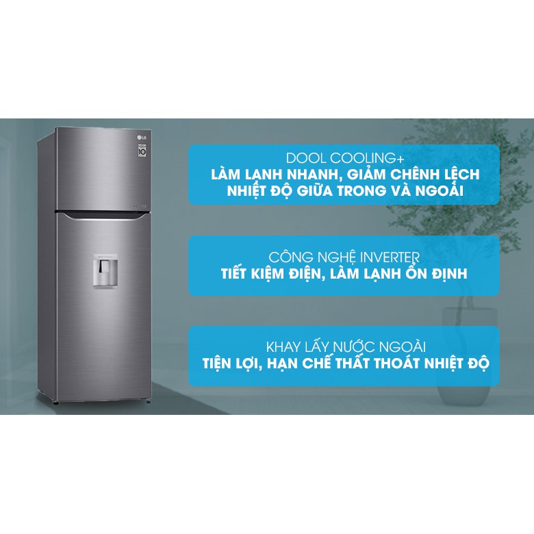 Tủ lạnh LG Inverter 255 lít GN-D255PS (Miễn phí giao tại HCM-ngoài tỉnh liên hệ shop)