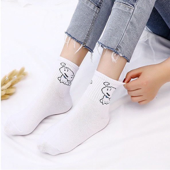 Tất nữ Muzini tất cổ cao hàn quốc in họa tiết hoạt hình ngộ nghĩnh TN20