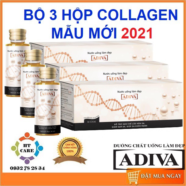 ✅COMBO 3 HỘP ADIVA COLLAGEN - ( 14 lọ/ hộp)