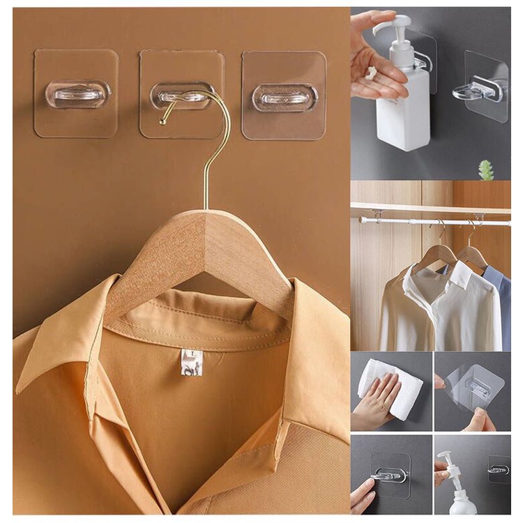 Móc tròn treo chai nước gắn tường trong suốt an toàn tiện dụng