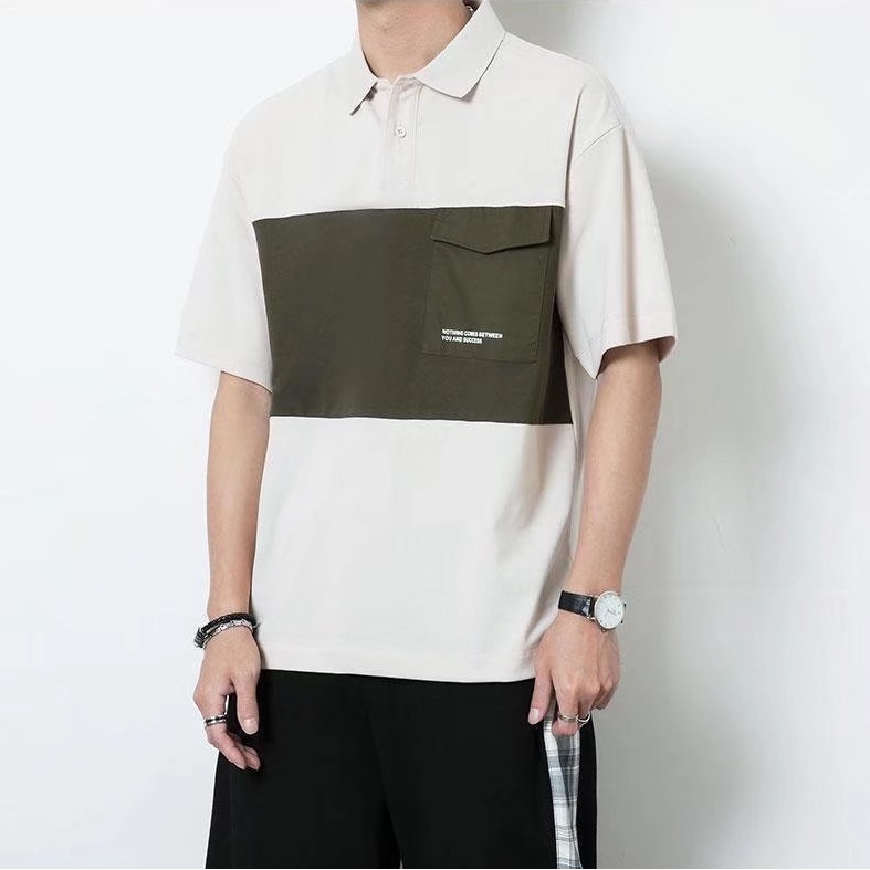 áo polo nam bông áo thun nam from rộng áo phông nam có cổ thời trang áo phông nam phong cách Hàn Quốc áo thun nam có cổ