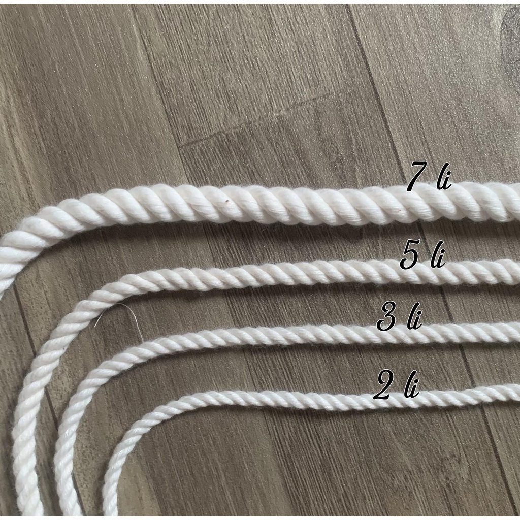 Dây thừng macrame màu kem sữa để thắt kệ, mành treo tường... làm đồ DIY, handmade, thủ công