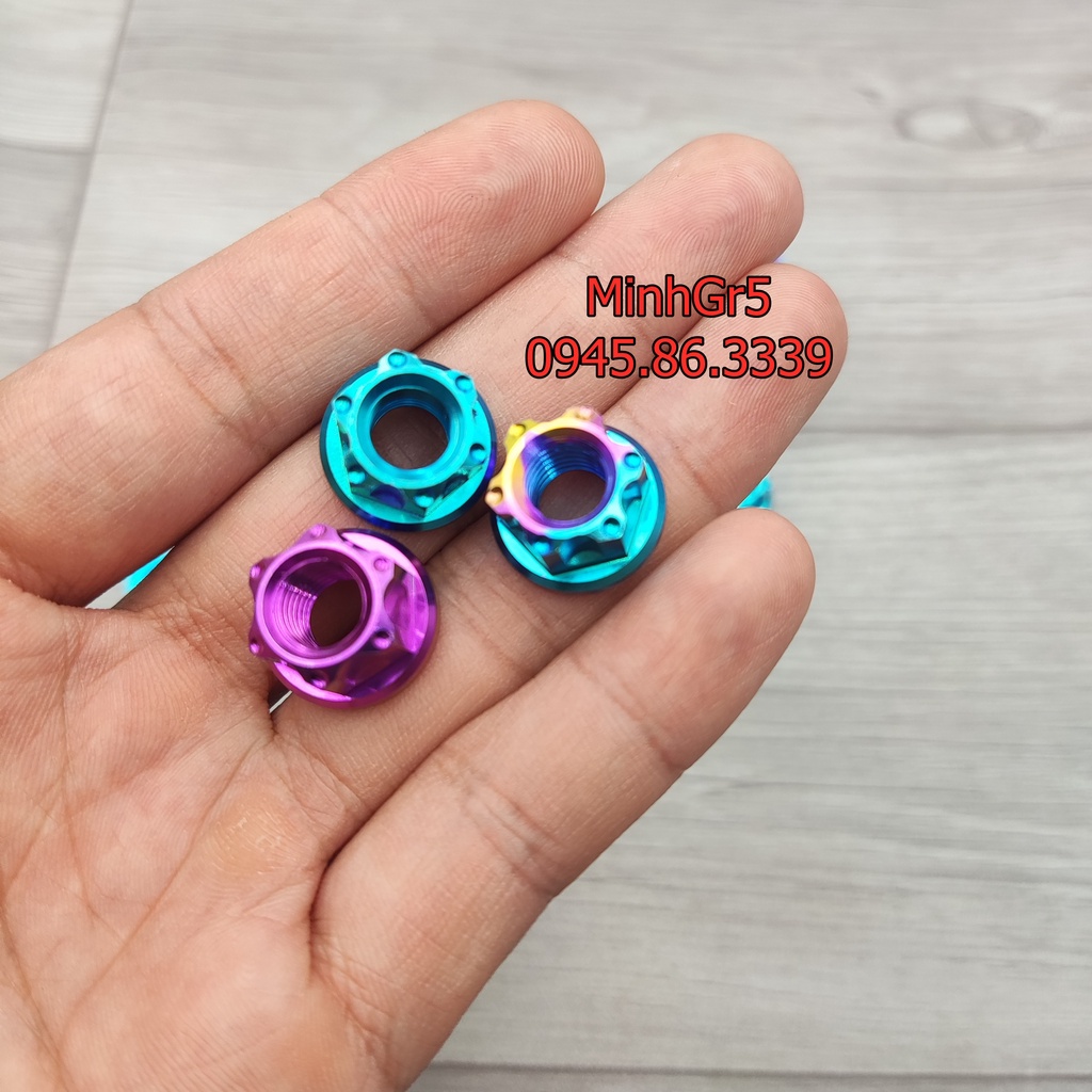 Tán tròn Titan Gr5 6li 8ly 10 li 12 ly 14li lắp phuộc, đĩa tải xích, tăng sên