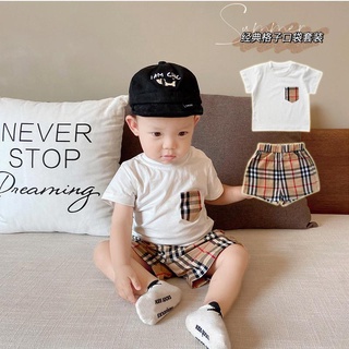 Set đồ Thun Caro Cotton Cho Bé Trai Mát Mẻ Phù hợp cho Mùa Hè