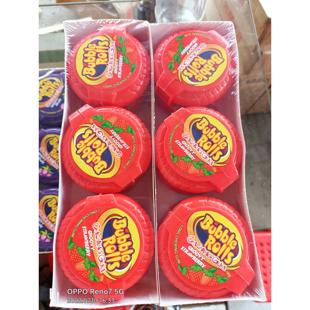 Combo 6 hộp Kẹo Cao su Bubble Rolls/ Kẹo Cuộn Hubba bubba siêu dài nhiều vị hộp 35g ăn vặt siêu ngon