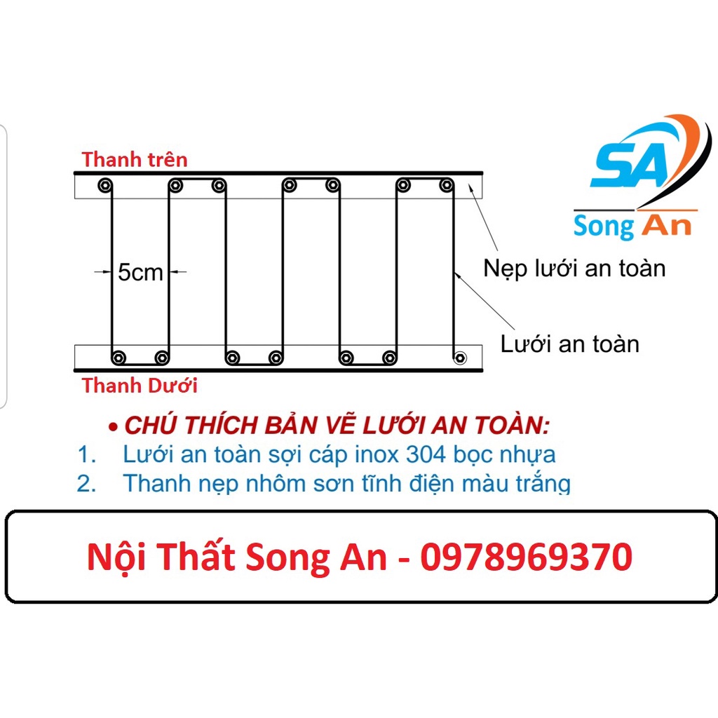 Lưới An Toàn Ban Công, Cửa Sổ, Chung Cư, Trường Học - Cắt Theo Yêu Cầu