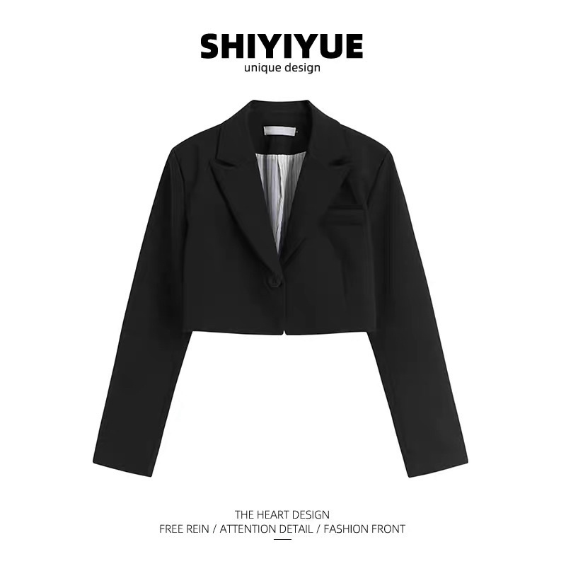 [CÓ SẴN SIZE S/M] Áo Khoác Blazer Croptop 1 nút | BigBuy360 - bigbuy360.vn