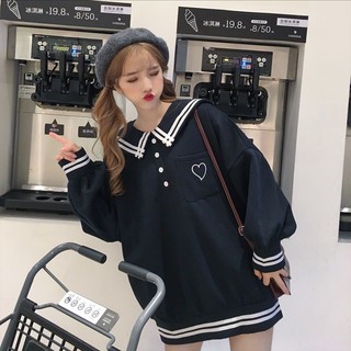 [SIÊU RẺ] Áo thủy thủ nỉ bông dài tay trắng đen (Sỉ từ 5sp bất kỳ)