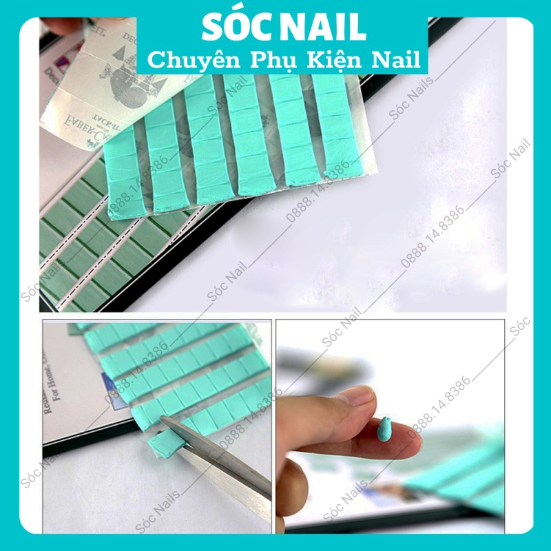 Keo Đa Năng Nail Dán Móng, Kẹo Cao Su Xanh Gắn Móng Mẫu Nail 102 Miếng