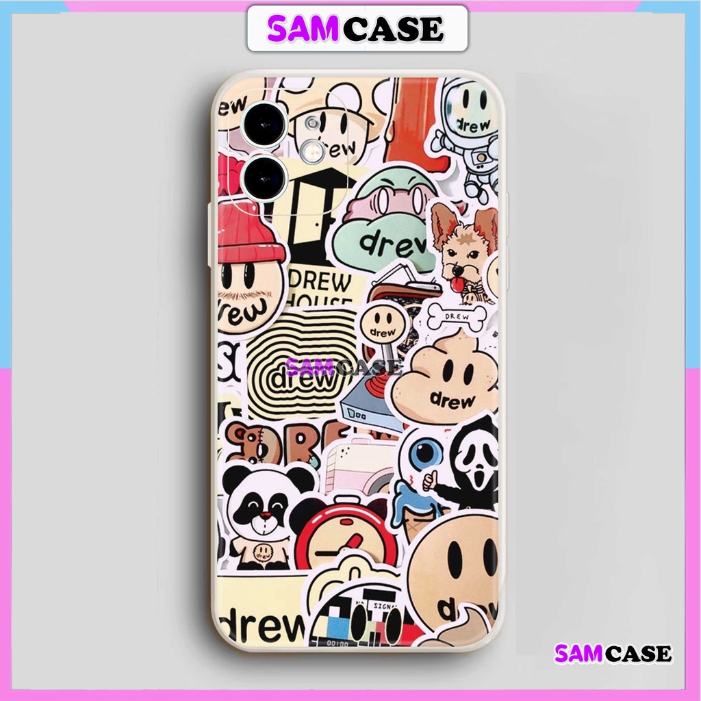 Ốp lưng iPhone 6/6s/7/8/X/XS/11/12/13/14 Pro Plus Max viền vuông chống sốc bảo vệ camera silicon mềm hình Drew25-1