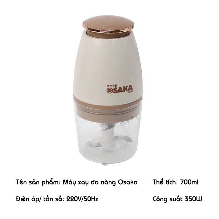 Máy xay thịt đa năng OSAKA , Máy xay sinh tố cầm tay mini, Cối xay thịt cá công suất 350W dung tích 500ML